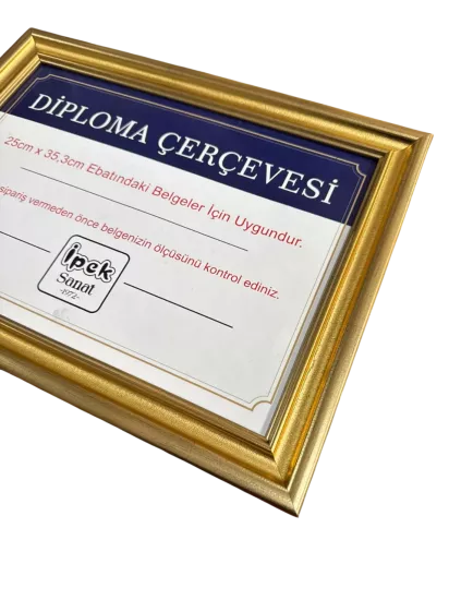 Diploma Çerçevesi 25x35 Boyutta ALTIN RENK