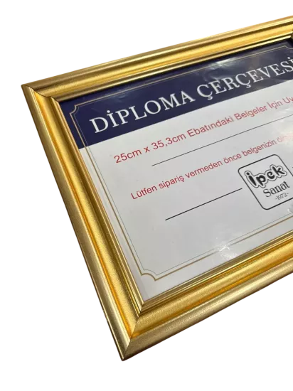 Diploma Çerçevesi 25x35 Boyutta ALTIN RENK