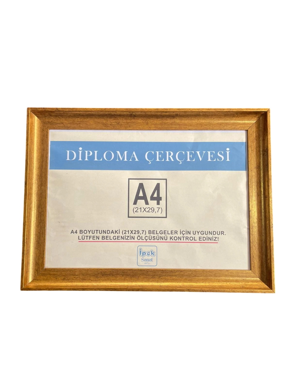 A4 Boyutunda Zarif Model Altın Renk