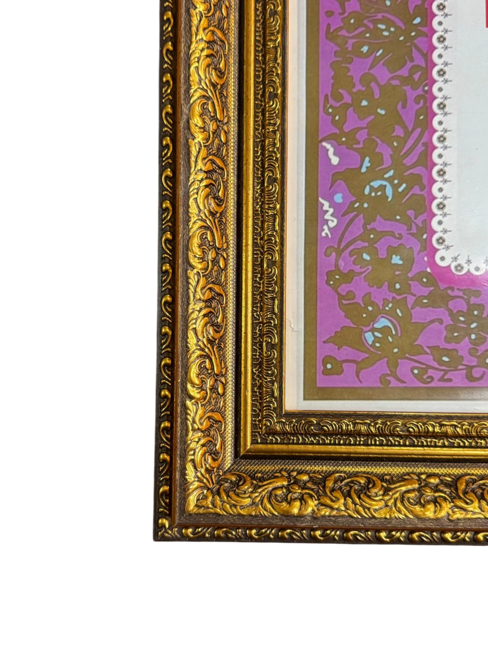 Avukatlık Ruhsatname Çerçevesi -Varak Motifli Altın Renk - 33 x 48