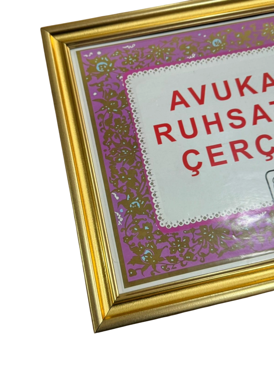 Avukatlık Ruhsatname Çerçevesi Gold 3401 
