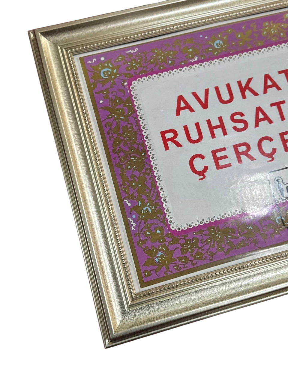 Avukatlık Ruhsatname Çerçevesi Gümüş Renk