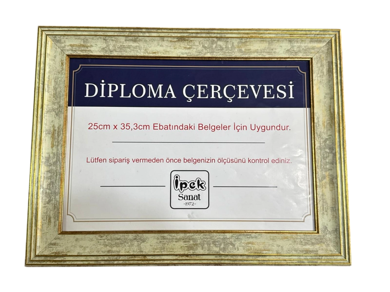 Diploma Çerçevesi 25x35 Boyutta Krem