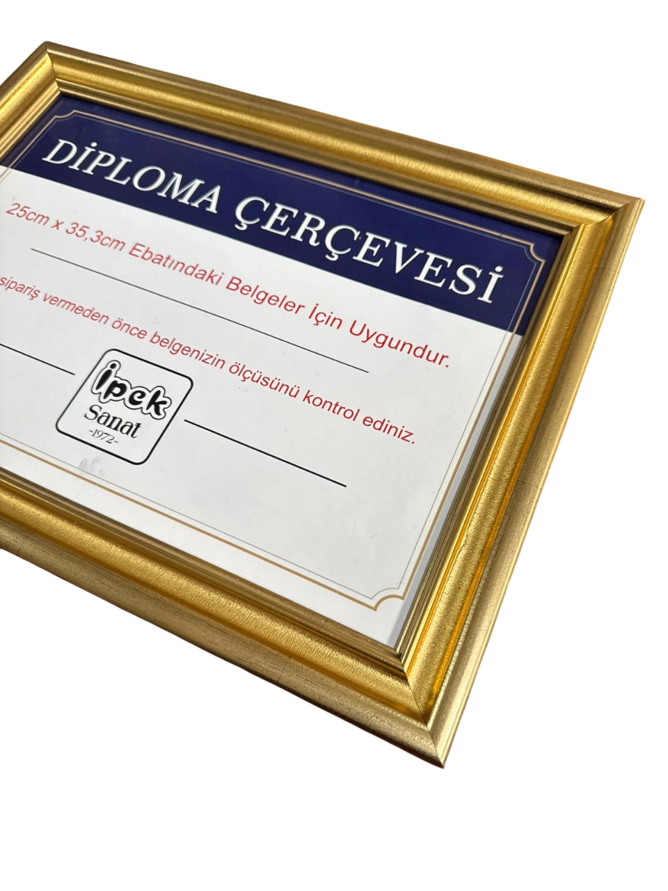 Diploma Çerçevesi 25x35 Boyutta ALTIN RENK