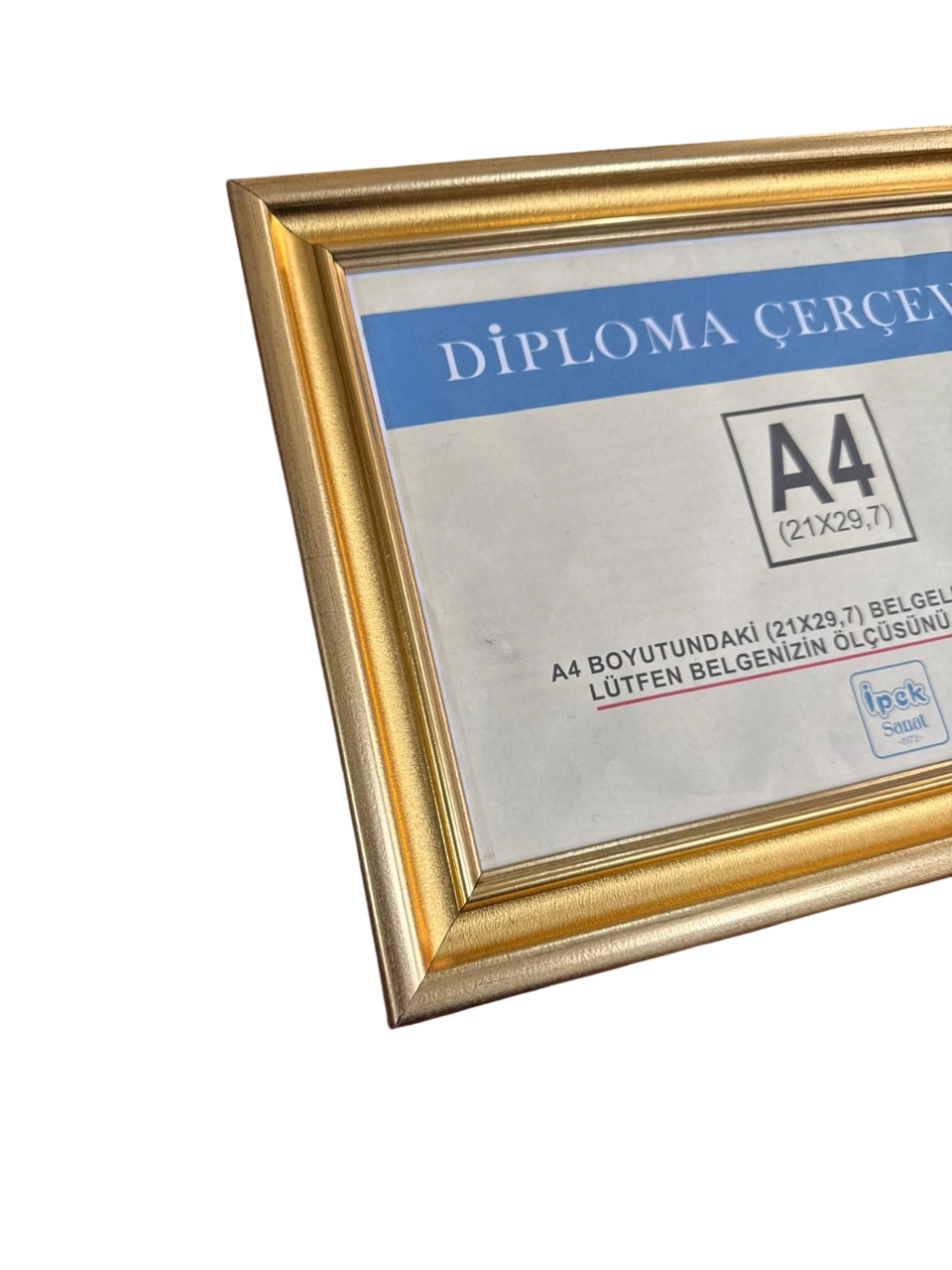 A4 Boyutunda Diploma ve Sertifika Çerçevesi Altın Renk